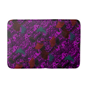 Lila Ginkgo-Grunge-Badmatte Badematte