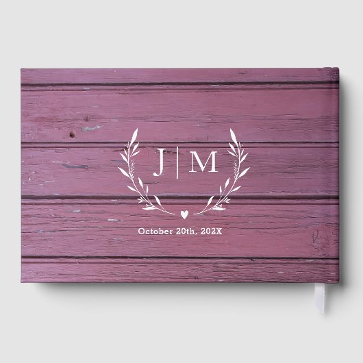 Lila Gipskraut- und Hochzeitshilfen aus Holz Gästebuch (Rückseite)