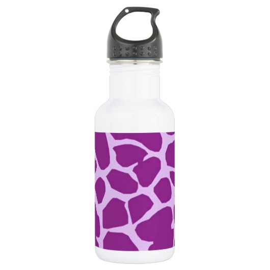 Lila Giraffe Art Trinkflasche (Vorderseite)