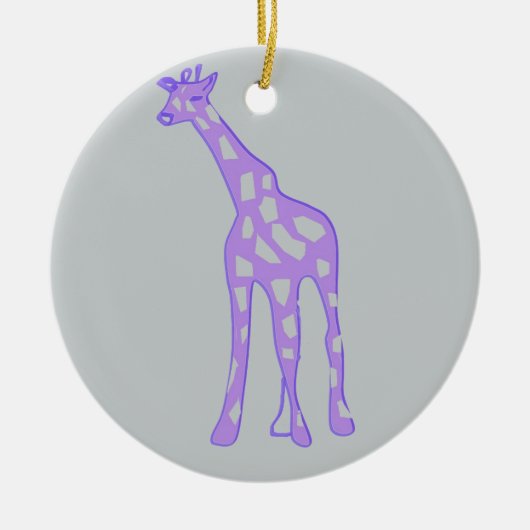 LILA Giraffe Keramikornament (Vorne)