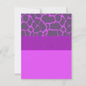 Lila Giraffe Muster Bridal Dusche Einladung (Rückseite)
