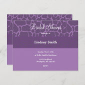 Lila Giraffe Muster Bridal Dusche Einladung (Vorne/Hinten)
