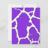 Lila Giraffe Muster Bridal Dusche Einladung (Rückseite)