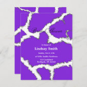 Lila Giraffe Muster Bridal Dusche Einladung (Vorne/Hinten)