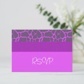 Lila Giraffe Muster UAWG RSVP Karte (Stehend Vorderseite)