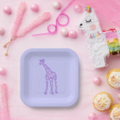 lila Giraffe Pappteller (Party)