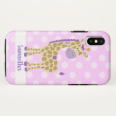 Lila Giraffe Personalisiert Handy Fall Case-Mate iPhone Hülle (Rückseite (Horizontal))
