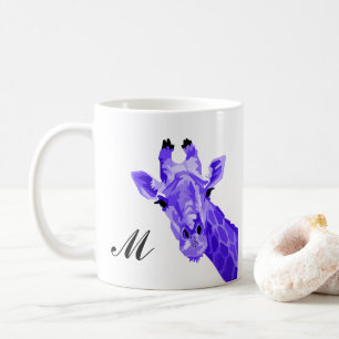 Lila Giraffe Pop Art Monogram Tasse