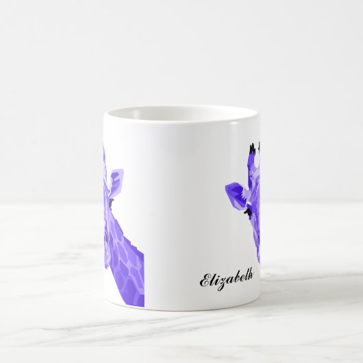 Lila Giraffe Pop Art Personalisierte Kaffee Tasse (Mittel)