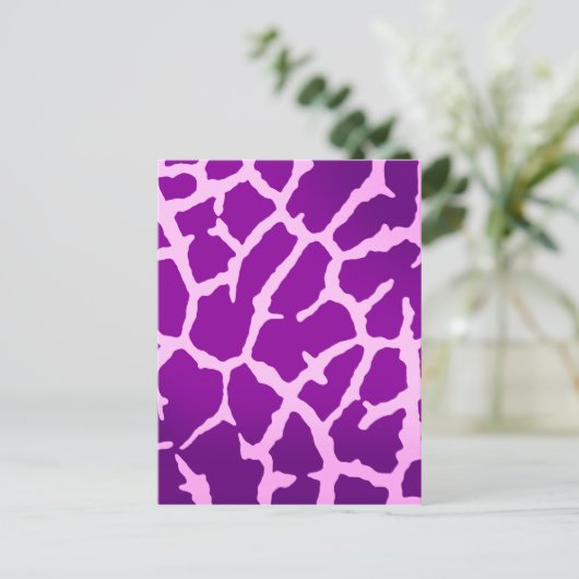 Lila Giraffe Postkarte (Stehend Vorderseite)