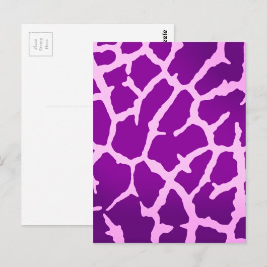 Lila Giraffe Postkarte (Vorne/Hinten)