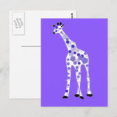 LILA Giraffe Postkarte (Vorne/Hinten)
