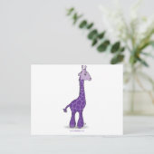Lila Giraffe Postkarte (Stehend Vorderseite)