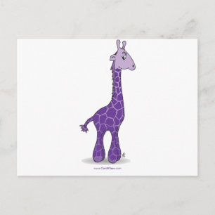 Lila Giraffe Postkarte