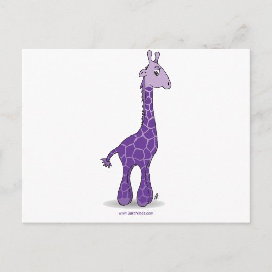 Lila Giraffe Postkarte (Vorderseite)
