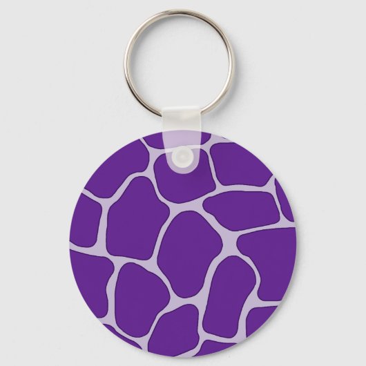 Lila Giraffe Print Pattern Schlüsselanhänger (Vorderseite)