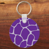 Lila Giraffe Print Pattern Schlüsselanhänger (Vorderseite)
