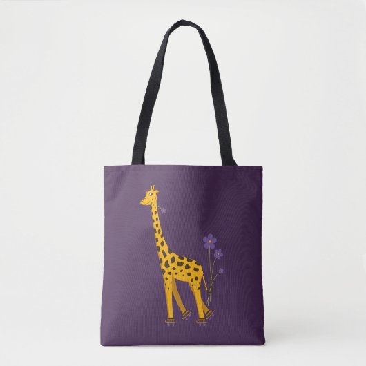 Lila Giraffe Roller Skaten Tasche (Vorderseite)
