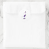 Lila Giraffe Runder Aufkleber (Tasche)