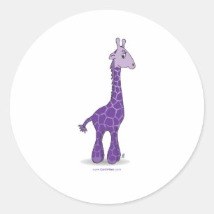 Lila Giraffe Runder Aufkleber