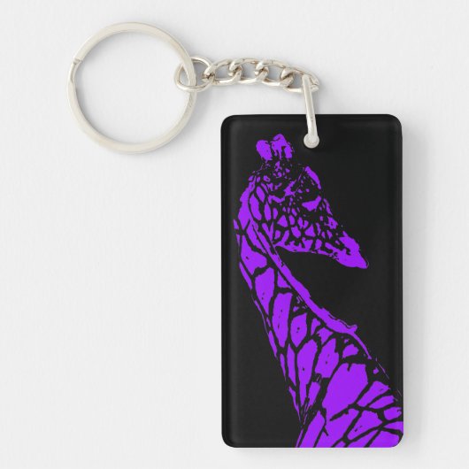 Lila Giraffe Schlüsselanhänger (Vorderseite)