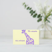 LILA GIRAFFE TELEFONNUMMERKARTE (Stehend Vorderseite)