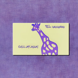 LILA GIRAFFE TELEFONNUMMERKARTE