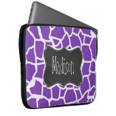 Lila Giraffe Tierdruck; Halbpension aussehen Laptopschutzhülle (Vorne Rechts)