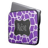 Lila Giraffe Tierdruck; Halbpension aussehen Laptopschutzhülle (Vorderseite Links)