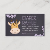 Lila Giraffe-Windeln-Raffelschein Begleitkarte (Vorderseite)