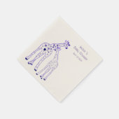 lila Giraffen - Babydusche Serviette (Ecke)