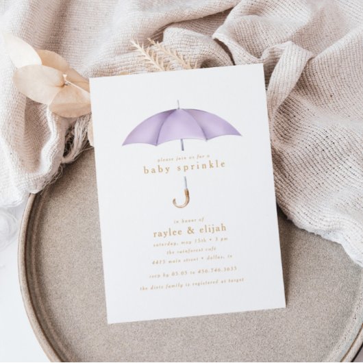 Lila Girl Baby Sprinkle Duschereignis | Einladung