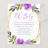 Lila Girl-Babydusche mit Blumengeometrie (Vorderseite)