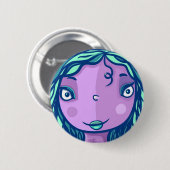 Lila Girl-Charakterportrait Button (Vorne & Hinten)