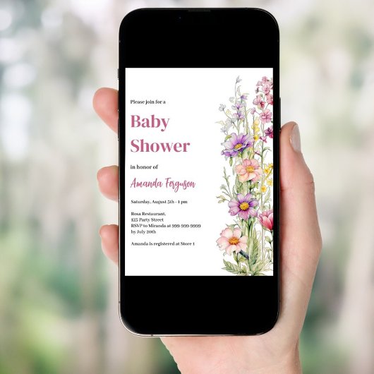 Lila Girl Dusche in Rosa Einladung