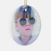 Lila Girl First Heilige Kommunion Foto Keramik Ornament (Rechts)