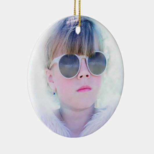 Lila Girl First Heilige Kommunion Foto Keramik Ornament (Rechts)