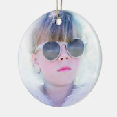 Lila Girl First Heilige Kommunion Foto Keramik Ornament (Links)