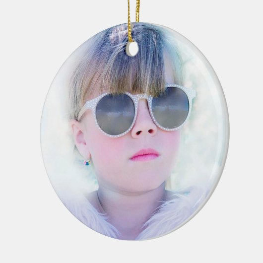 Lila Girl First Heilige Kommunion Foto Keramik Ornament (Links)