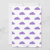 Lila Girl Floating Up mit Balloons Geburtstag Einladung (Rückseite)