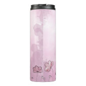 Lila, Girl-Floral-Monogramm, rosa Thermosbecher (Rückseite)