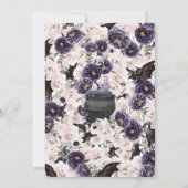 Lila Girl Gothic Halloween Kinderdusche Einladung (Rückseite)