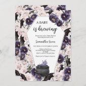 Lila Girl Gothic Halloween Kinderdusche Einladung (Vorne/Hinten)