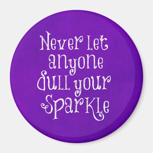 Lila Girl-Inspiration-Sparkle-Zitat Magnet (Vorne)