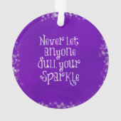 Lila Girl-Inspiration-Sparkle-Zitat Ornament (Rückseite)