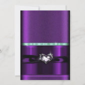 Lila Girl Princess Kinderdusche Einladung (Rückseite)