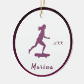 Lila Girl Skater Skaten Kids Name Niedlich & Hübsc Keramik Ornament (Links)