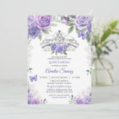 Lila Girl Sweet 16. Geburtstag Einladung (Stehend Vorderseite)