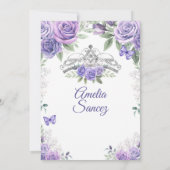 Lila Girl Sweet 16. Geburtstag Einladung (Rückseite)