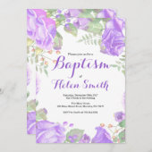 Lila Girl-Taufe Einladung (Vorne/Hinten)